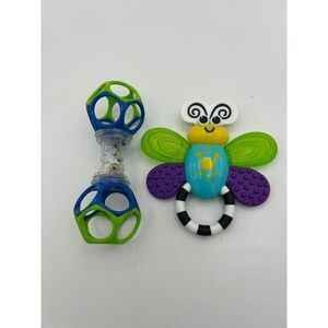Sassy Flutterby Teether | Water-Filled Soothes Gums &  Oball Shaker‎ Rattle Toy